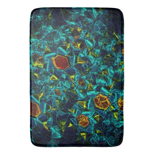 Flor virtual em azul gradiente, estilhaçada badematte (Vorderseite Vertikal)