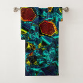 Flor virtual em azul gradiente, estilhaçada badhandtuch set (Insitu)