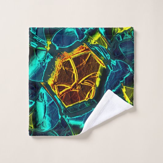 Flor virtual em azul gradiente, estilhaçada badhandtuch set (Waschlappen)