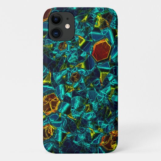 Flor virtual em azul gradiente, estilhaçada Case-Mate iPhone hülle (Rückseite)