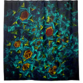 Flor virtual em azul gradiente, estilhaçada duschvorhang (Vorderseite)