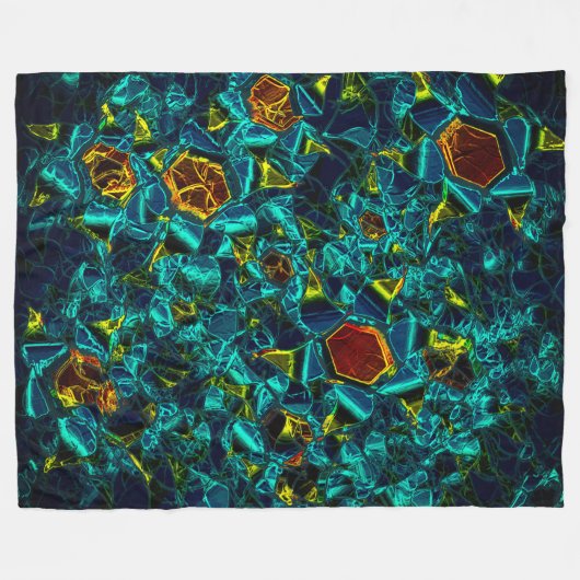 Flor virtual em azul gradiente, estilhaçada fleecedecke (Vorderseite (Horizontal))