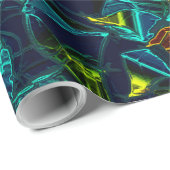 Flor virtual em azul gradiente, estilhaçada geschenkpapier (Rolleneckpunkt)