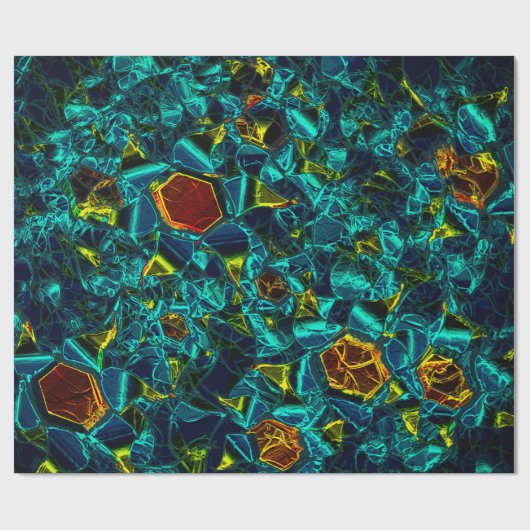 Flor virtual em azul gradiente, estilhaçada geschenkpapier (Flach)