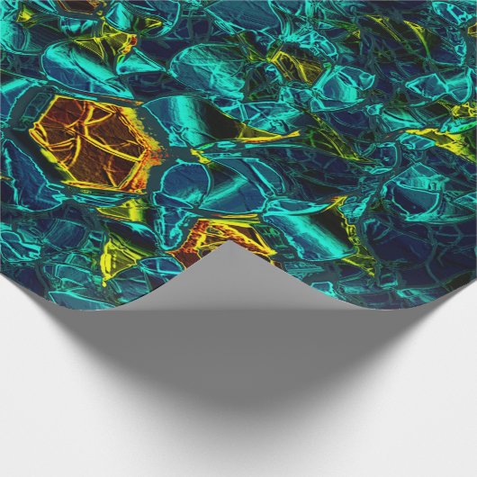 Flor virtual em azul gradiente, estilhaçada geschenkpapier (Ecke)