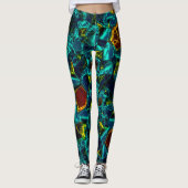 Flor virtual em azul gradiente, estilhaçada leggings (Vorderseite)