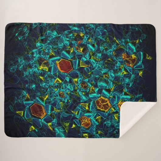 Flor virtual em azul gradiente, estilhaçada sherpadecke (Vorderseite (Horizontal))