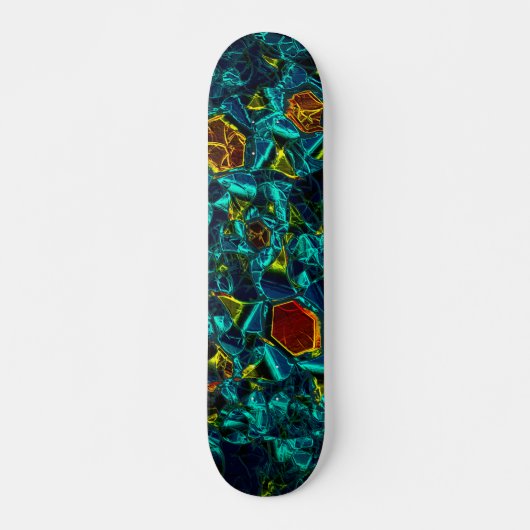 Flor virtual em azul gradiente, estilhaçada skateboard (Vorne)