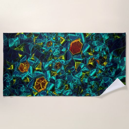 Flor virtual em azul gradiente, estilhaçada strandtuch (Vorderseite)