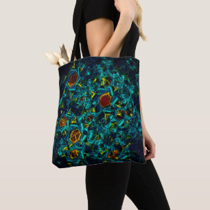 Flor virtual em azul gradiente, estilhaçada tasche