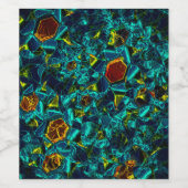 Flor virtual em azul gradiente, estilhaçada weinetikett (Einzelnes Label)