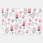 Flor Wrapping Paper Flat Sheet Set 3 Geschenkpapier Set (Vorderseite)