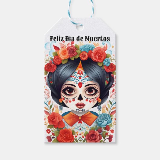 🌹 Flor y Calavera: Tribut an Dia de Muertos 🌹 Geschenkanhänger (Vorderseite)