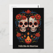 🌹 Flor y Calavera: Tribut an Dia de Muertos 🌹 Postkarte (Vorne/Hinten)