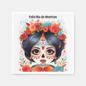 🌹 Flor y Calavera: Tribut an Dia de Muertos 🌹 Serviette (Vorderseite)