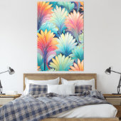 Flora 1 Blumenpastete Canvas Print Leinwanddruck (Insitu (Schlafzimmer))