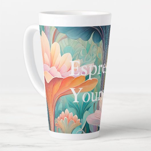 Flora 2 Flora Pastell Latte Tasse (Linke Ecke)