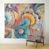 Flora 3 Blumenpastel Tapesta Wandteppich (Beispiel (Horizontal))