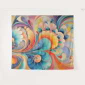 Flora 3 Blumenpastel Tapesta Wandteppich (Vorderseite (Horizontal))