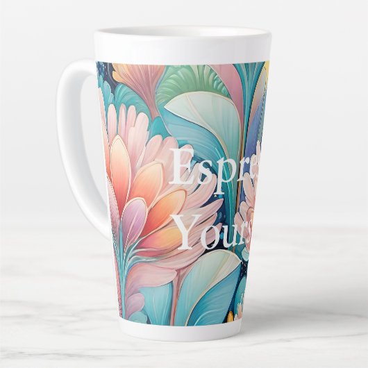 Flora 4 Flora Pastell Latte Tasse (Linke Ecke)