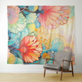 Flora 5 Blumenpastel Tapesta Wandteppich (Beispiel (Horizontal))