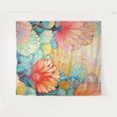 Flora 5 Blumenpastel Tapesta Wandteppich (Vorderseite (Horizontal))