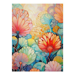 Flora 5 Blumenpflaster Poster