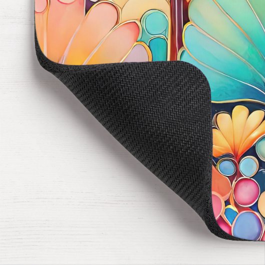 Flora 6 Pastell-Blätterteigtasche Mousepad (Ecke)