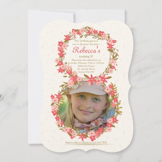 Flora 8 Foto Einladung (Vorderseite)