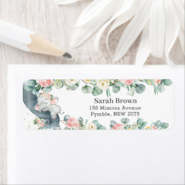 Flora-Anschriften-Etikett für SchlafElefanten