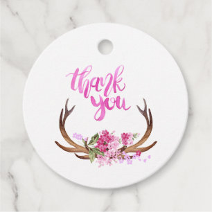 Flora-Antler für Wasserfarben Vielen Dank, individ Geschenkanhänger