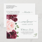 Flora Aquarell Moderne Eleganz Ankündigungspostkarte (Vorne/Hinten)