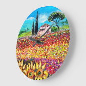 FLORA AUF TOSKANAgebieten, -mohnblumen und Große Wanduhr (Winkel)