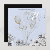 Flora-Ballon-Überraschung Geburtstagsparty Einladung (Vorne/Hinten)