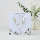 Flora-Ballon-Überraschung Geburtstagsparty Einladung (Stehend Vorderseite)