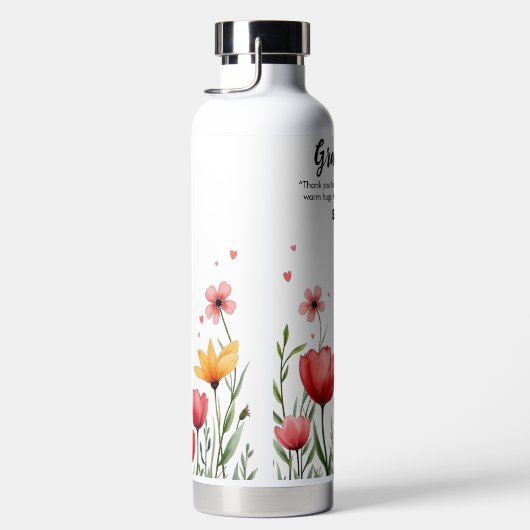 Flora Blume Glückliche Mutter 32 oz Wasserflasche Trinkflasche (Rechts)