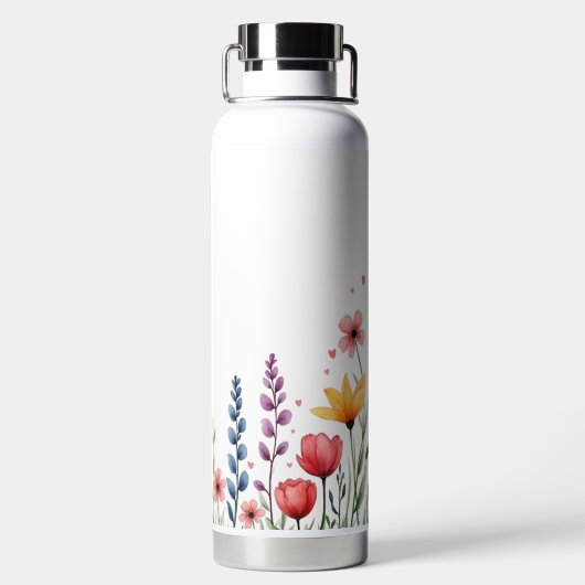 Flora Blume Glückliche Mutter 32 oz Wasserflasche Trinkflasche (Rückseite)