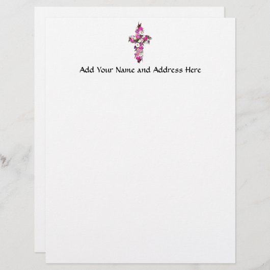 Flora/Blume Kreuz Briefkopf (Vorne/Hinten)