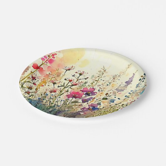 Flora/Blume Pappteller (Schrägansicht)