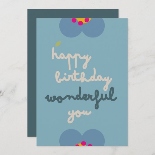 FLORA BLUSH - Geburtstagskarte Feiertagskarte (Vorne/Hinten)