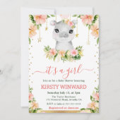 Flora Blütendusche Girl Einladung (Vorderseite)