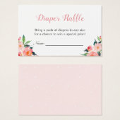 Flora-Blütendusche-Windeln-Raffle-Ticket (Vorne & Hinten)