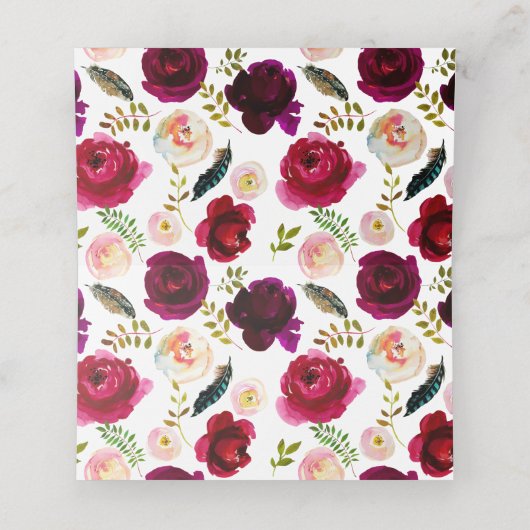 Flora Boho Chic Hochzeitskarten Platzkarte (Innenseite Aufgefaltet)