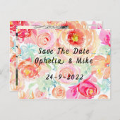 Flora; Boho glückliche Farben Einladungspostkarte (Vorne/Hinten)