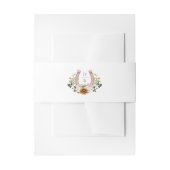 Flora-boho-Western Horseshoe Monogramm Einladungsbanderole (Vorderseite Beispiel)