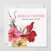 Flora Botanica Wasserfarbene Blume Save the Date (Vorderseite)