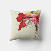 Flora Botanica Watercolor-Blumen-Leinwand Kissen (Rückseite)