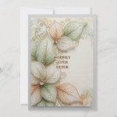 Flora Botanical Elegant Garden Wedding Invitation Einladung (Rückseite)