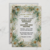 Flora Botanical Elegant Garden Wedding Invitation Einladung (Vorne/Hinten)