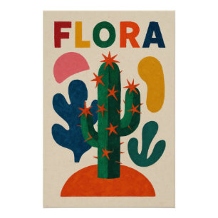 FLORA - Botanische Farbexplosion Poster